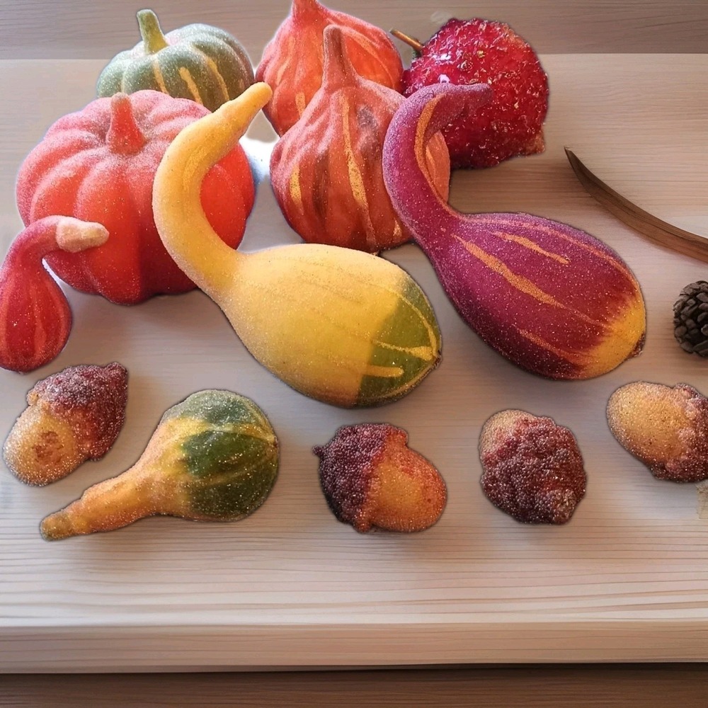 13‎ Artificial Sugar Acorns Pumpkins Fruit Squash Fall Autumn crafts Home Decor